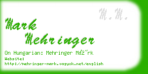 mark mehringer business card